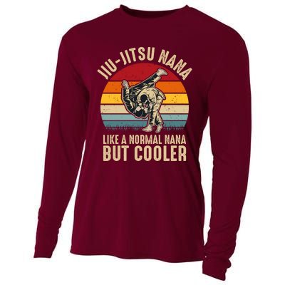 Jiu Jitsu Nana Like A Normal Nana But Cooler Funny Dad Gifts Retro Plus Size Cooling Performance Long Sleeve Crew