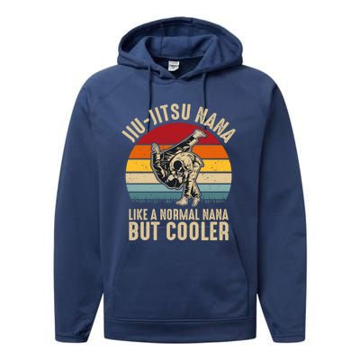 Jiu Jitsu Nana Like A Normal Nana But Cooler Funny Dad Gifts Retro Plus Size Performance Fleece Hoodie