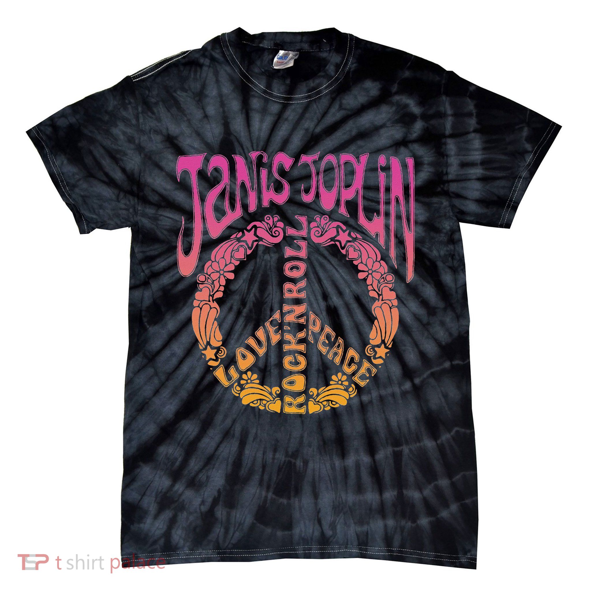 Janis Joplin Peace Art Nouveau Tie-Dye T-Shirt