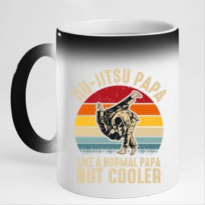 Jiu Jitsu Papa Like A Normal Papa But Cooler Funny Dad Gifts Retro Plus Size 11oz Black Color Changing Mug