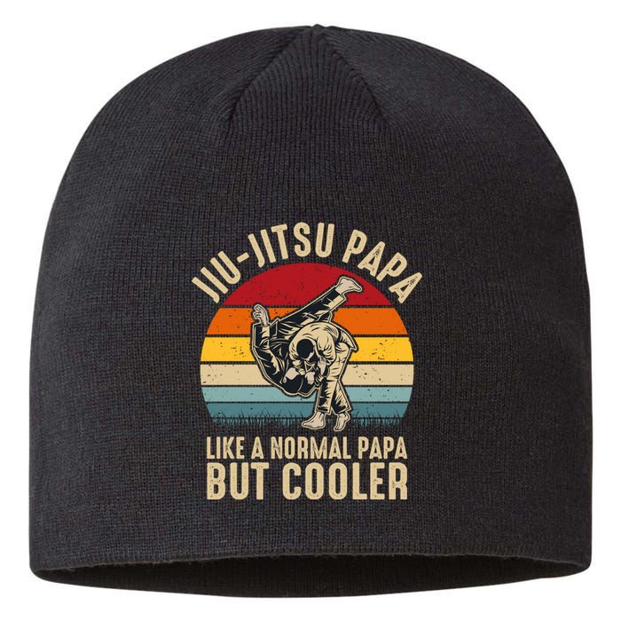 Jiu Jitsu Papa Like A Normal Papa But Cooler Funny Dad Gifts Retro Plus Size Sustainable Beanie