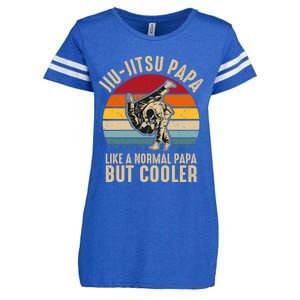 Jiu Jitsu Papa Like A Normal Papa But Cooler Funny Dad Gifts Retro Plus Size Enza Ladies Jersey Football T-Shirt