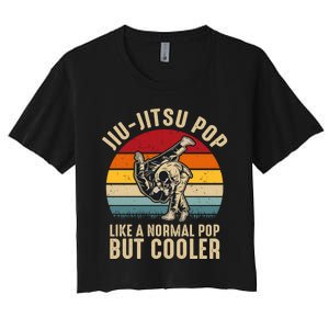 Jiu Jitsu Pop Like A Normal Pop But Cooler Funny Dad Gifts Retro Plus Size Women's Crop Top Tee