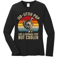 Jiu Jitsu Pop Like A Normal Pop But Cooler Funny Dad Gifts Retro Plus Size Ladies Long Sleeve Shirt