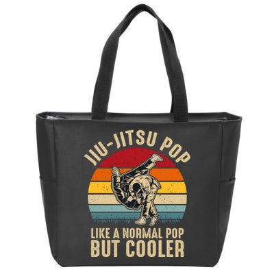 Jiu Jitsu Pop Like A Normal Pop But Cooler Funny Dad Gifts Retro Plus Size Zip Tote Bag