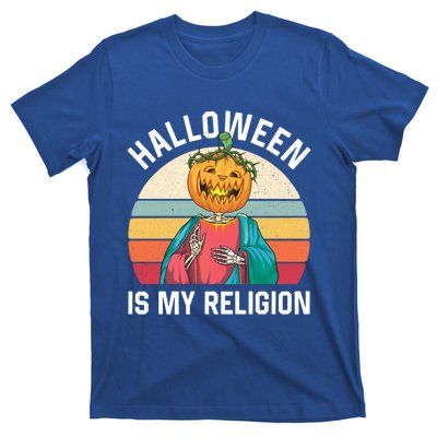 Jackolantern Jesus Pumpkin Halloween Is My Religion Gift T-Shirt