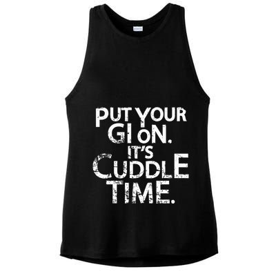 Jiu Jitsu Put Your Gi On ItS Cuddle Time Bjj Funny Ladies PosiCharge Tri-Blend Wicking Tank