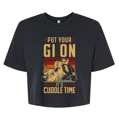 Jiu Jitsu Retro Vintage Put Your Gi On ItS Cuddle Time Bella+Canvas Jersey Crop Tee