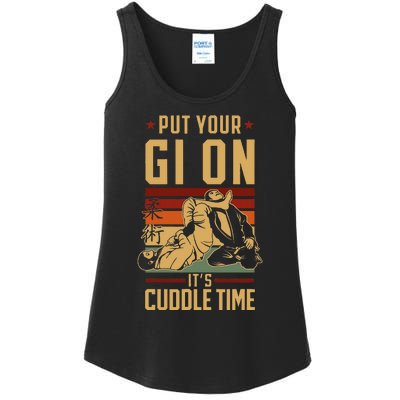 Jiu Jitsu Retro Vintage Put Your Gi On ItS Cuddle Time Ladies Essential Tank