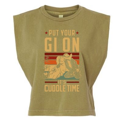 Jiu Jitsu Retro Vintage Put Your Gi On ItS Cuddle Time Garment-Dyed Women's Muscle Tee