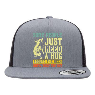 Jiu Jitsu Some People Need A Hug BJJ MMA Jujitsu Flat Bill Trucker Hat