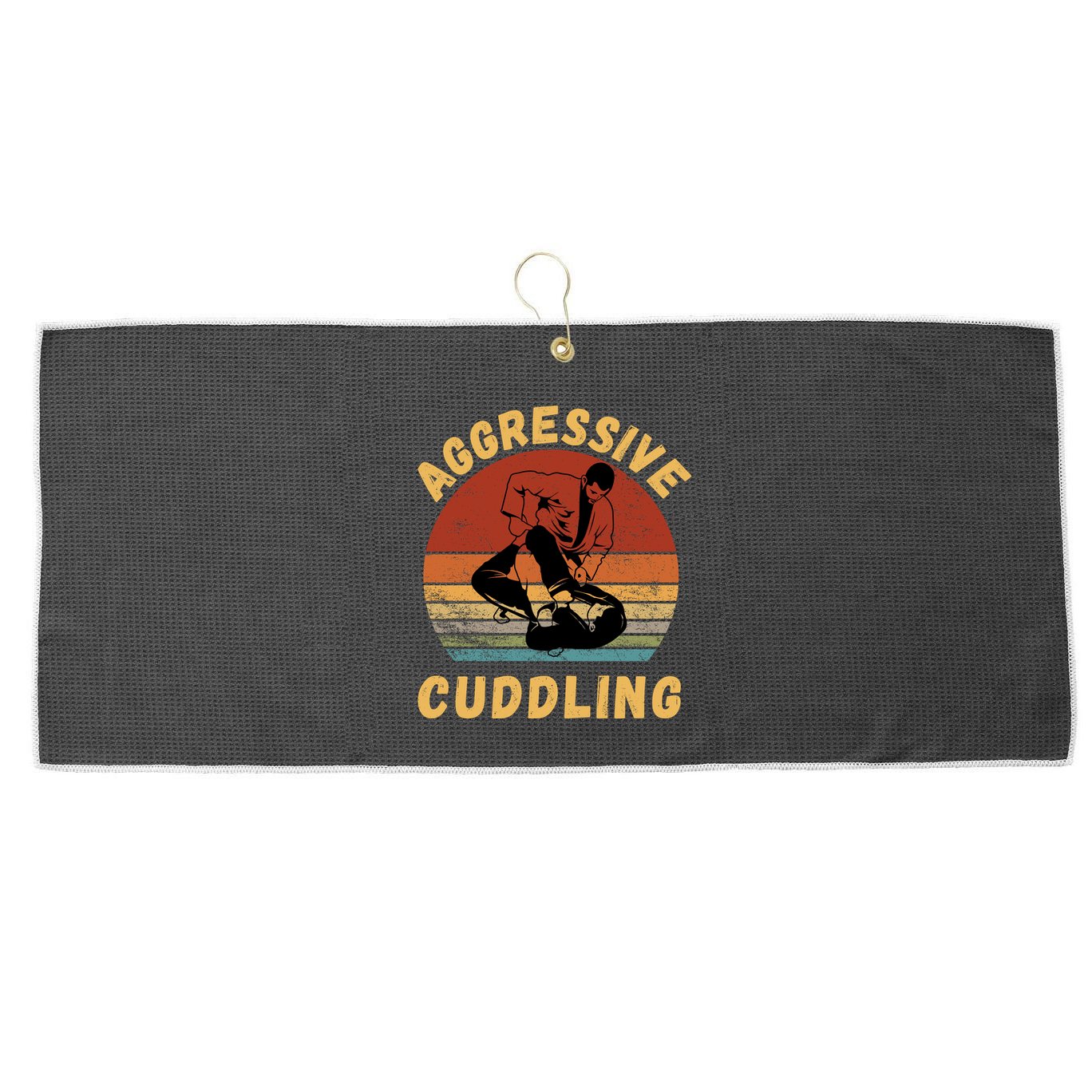Jiu Jitsu Shirts Aggressive Cuddling Vintage BJJ MMA Jujitsu Large Microfiber Waffle Golf Towel