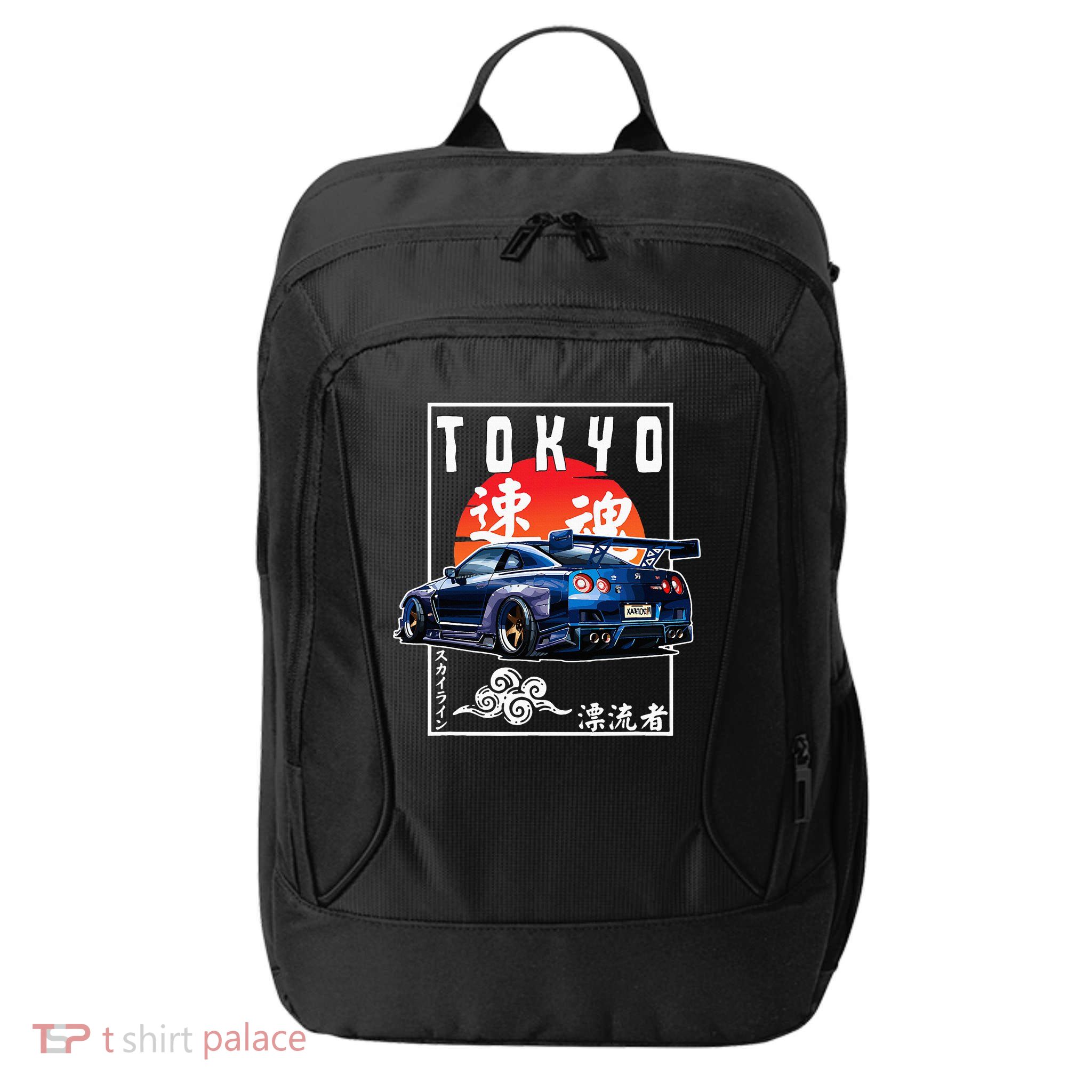 Jdm Japanese Streetwear Tokyo R34 Car Drift Car Lovers City Backpack