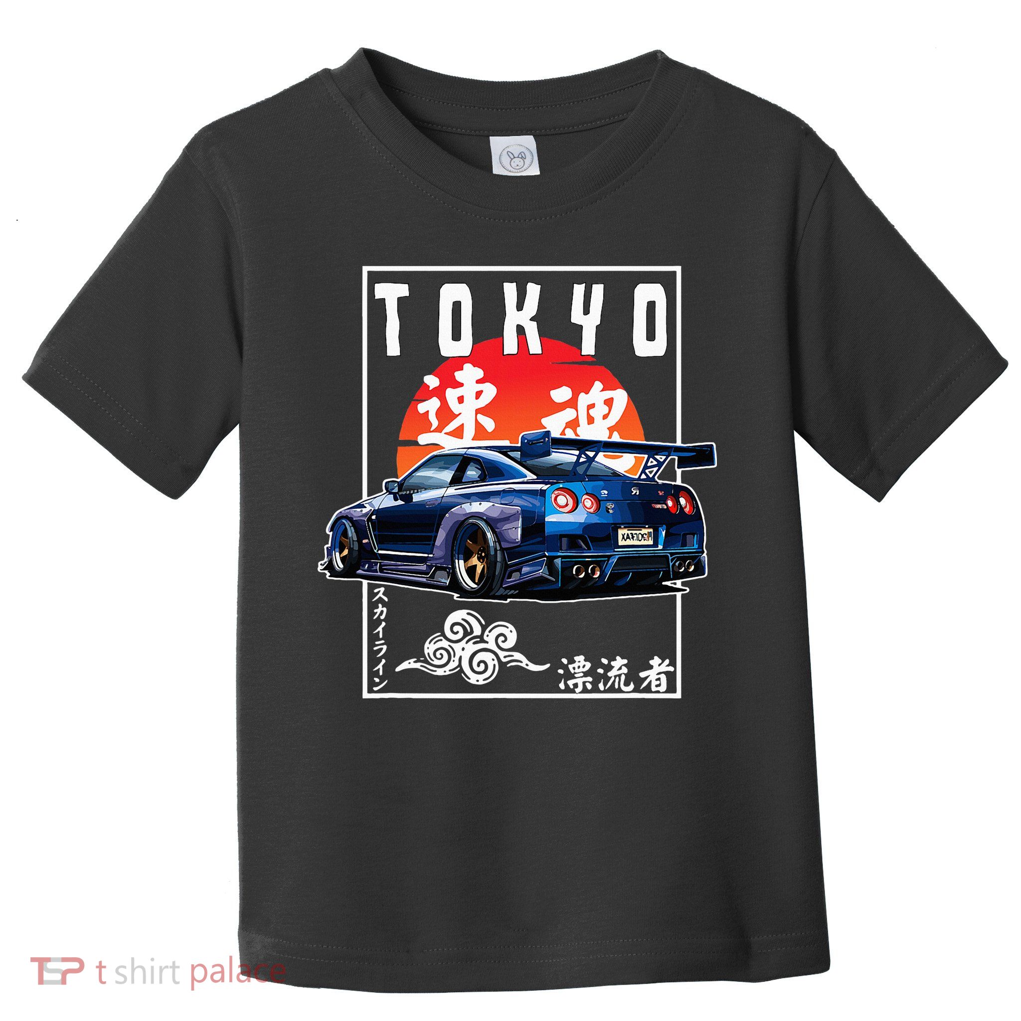 Jdm Japanese Streetwear Tokyo R34 Car Drift Car Lovers Toddler T-Shirt