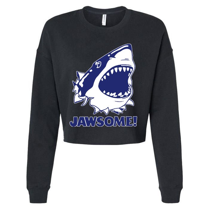 Jawsome Jaws Shark Cropped Pullover Crew