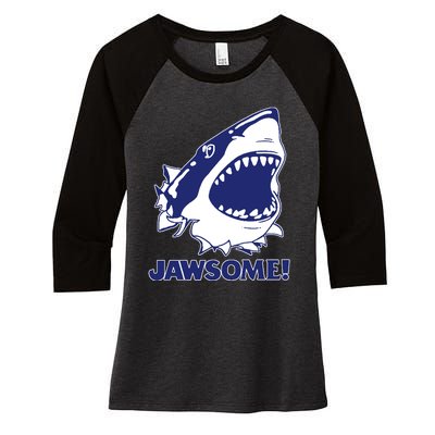 Jawsome Jaws Shark Women's Tri-Blend 3/4-Sleeve Raglan Shirt