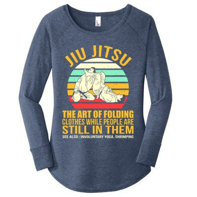 Jiu Jitsu Shirts Art Of Folding Clothes BJJ MMA Jujitsu Women's Perfect Tri Tunic Long Sleeve Shirt