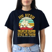 Jiu Jitsu Shirts Art Of Folding Clothes BJJ MMA Jujitsu Women's Crop Top Tee