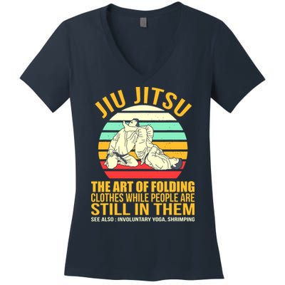 Jiu Jitsu Shirts Art Of Folding Clothes BJJ MMA Jujitsu Women's V-Neck T-Shirt