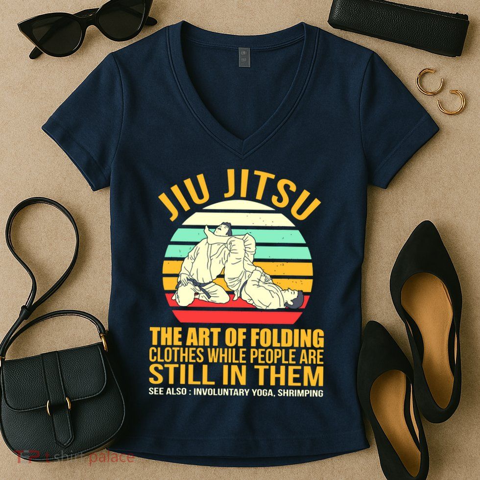 Jiu Jitsu Shirts Art Of Folding Clothes BJJ MMA Jujitsu Women's V-Neck T-Shirt