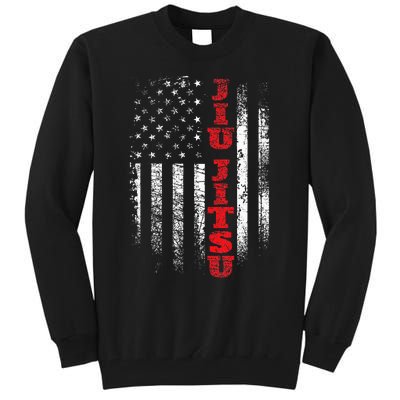 Jiu Jitsu USA American Flag Martial Arts Ground Fighting Tall Sweatshirt