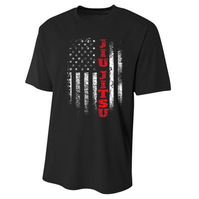 Jiu Jitsu USA American Flag Martial Arts Ground Fighting Performance Sprint T-Shirt