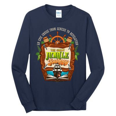 Jungle Journey Vbs 2024 Vacation Bible School Summer Camp Tall Long Sleeve T-Shirt