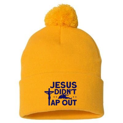 Jiu Jitsu Vintage Jesus DidnT Tap Out Pom Pom 12in Knit Beanie