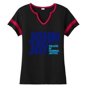 John Ja Y College Of Criminal Justice Bloodhounds Ladies Halftime Notch Neck Tee