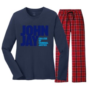 John Ja Y College Of Criminal Justice Bloodhounds Women's Long Sleeve Flannel Pajama Set 