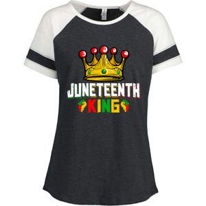 Juneteenth King Afro African Black History Month Meaningful Gift Enza Ladies Jersey Colorblock Tee