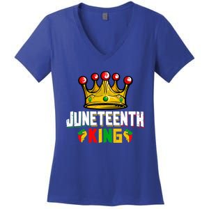 Juneteenth King Afro African Black History Month Meaningful Gift Women's V-Neck T-Shirt