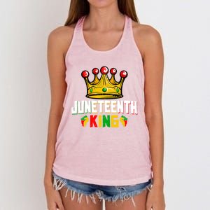 Juneteenth King Afro African Black History Month Meaningful Gift Women's Knotted Racerback Tank