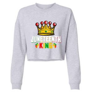 Juneteenth King Afro African Black History Month Meaningful Gift Cropped Pullover Crew