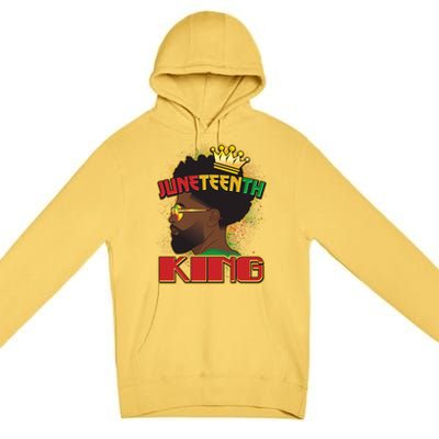 Juneteenth King Black African American Man Afro Premium Pullover Hoodie