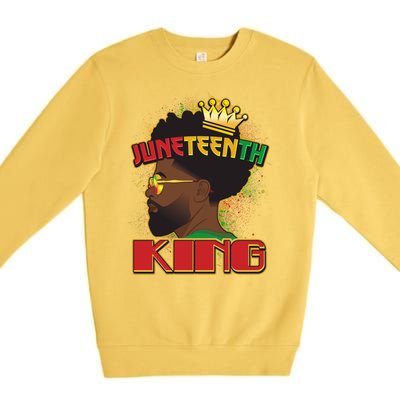 Juneteenth King Black African American Man Afro Premium Crewneck Sweatshirt