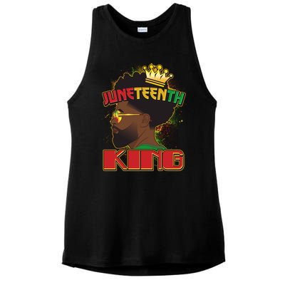 Juneteenth King Black African American Man Afro Ladies PosiCharge Tri-Blend Wicking Tank