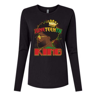 Juneteenth King Black African American Man Afro Womens Cotton Relaxed Long Sleeve T-Shirt