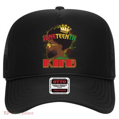 Juneteenth King Black African American Man Afro High Crown Mesh Back Trucker Hat
