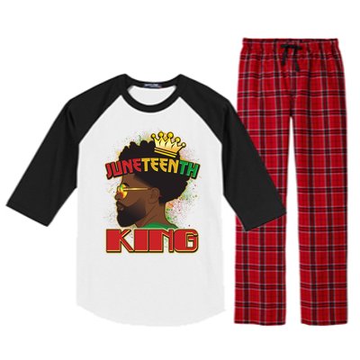 Juneteenth King Black African American Man Afro Raglan Sleeve Pajama Set