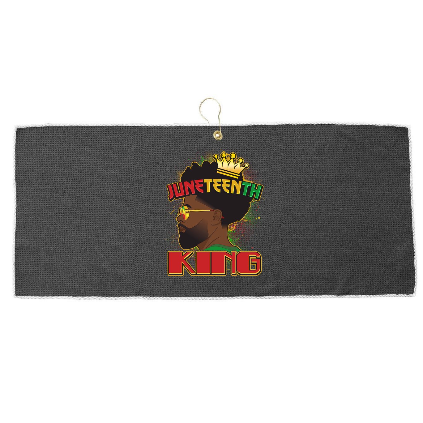 Juneteenth King Black African American Man Afro Large Microfiber Waffle Golf Towel