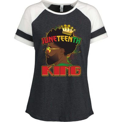 Juneteenth King Black African American Man Afro Enza Ladies Jersey Colorblock Tee