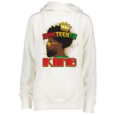 Juneteenth King Black African American Man Afro Womens Funnel Neck Pullover Hood