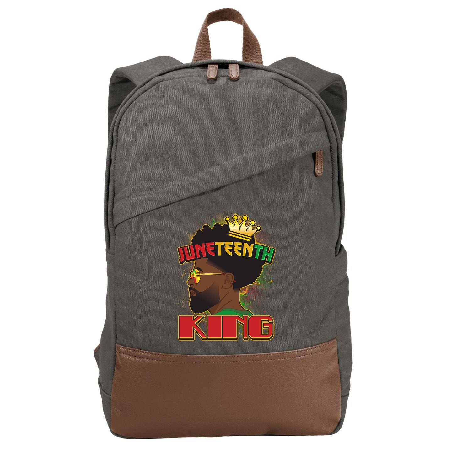 Juneteenth King Black African American Man Afro Cotton Canvas Backpack