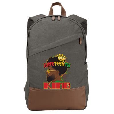 Juneteenth King Black African American Man Afro Cotton Canvas Backpack