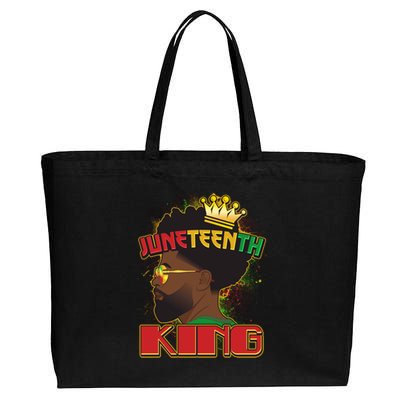 Juneteenth King Black African American Man Afro Cotton Canvas Jumbo Tote