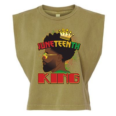 Juneteenth King Black African American Man Afro Garment-Dyed Women's Muscle Tee