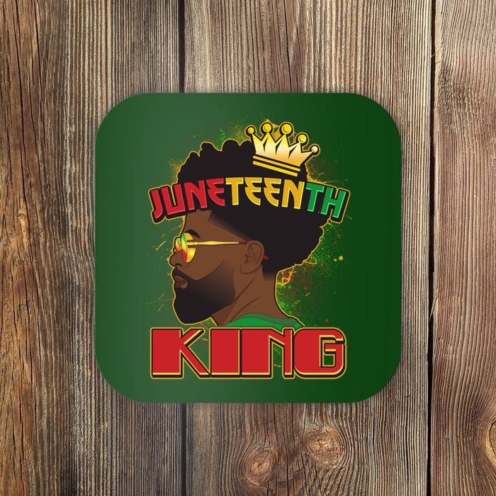 Juneteenth King Black African American Man Afro Coaster