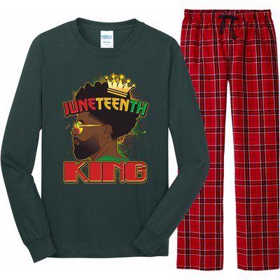 Juneteenth King Black African American Man Afro Long Sleeve Pajama Set