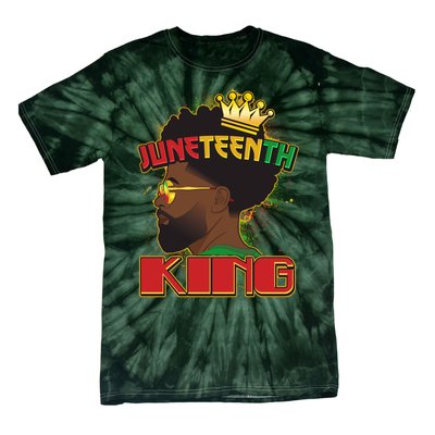 Juneteenth King Black African American Man Afro Tie-Dye T-Shirt